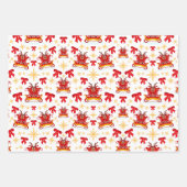 Kasky Cute Kerstsleigh Reindeer Pattern Inpakpapier Vel (Voorkant 2)