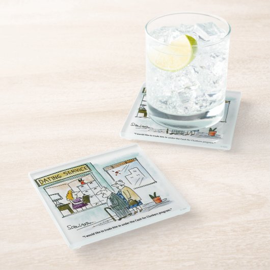 Kasmiddelen voor Clunkers Glazen Onderzetter (Schuin)