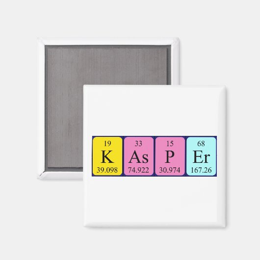 Kasper periodiek table name magnet (Voorkant / Achterkant)