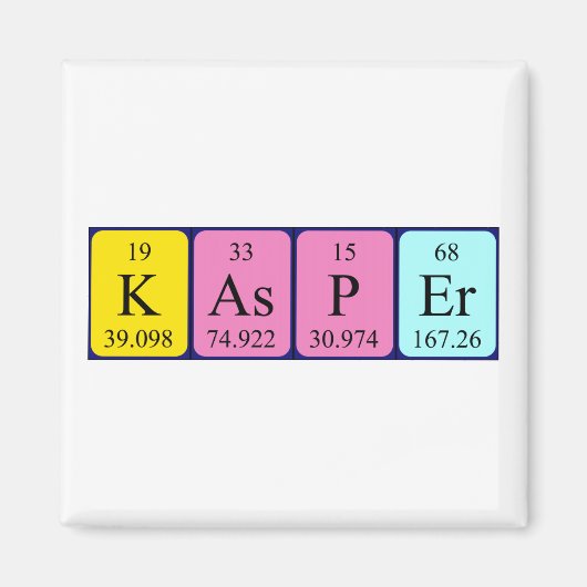 Kasper periodiek table name magnet (Voorkant)