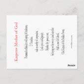 Kasperov Moeder van God Briefkaart (Achterkant)