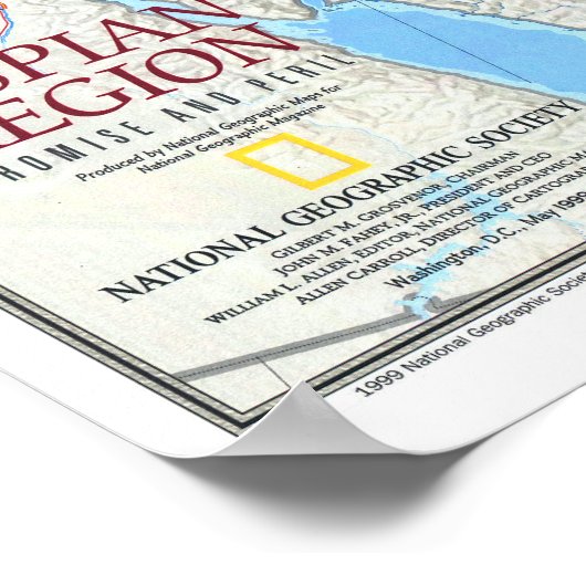 "Kaspische regio: Kaspische landen 1999, MAP ... Poster (Hoek)