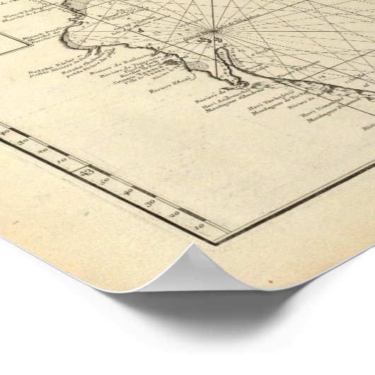 Kaspische Zee en Azië Poster (Hoek)