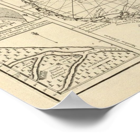 Kaspische Zee en Azië Poster (Hoek)