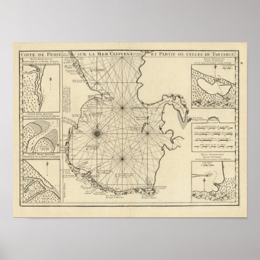 Kaspische Zee en Azië Poster (Voorkant)