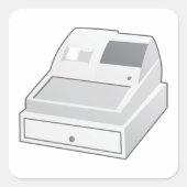 Kasregister Vierkante Sticker (Voorkant)