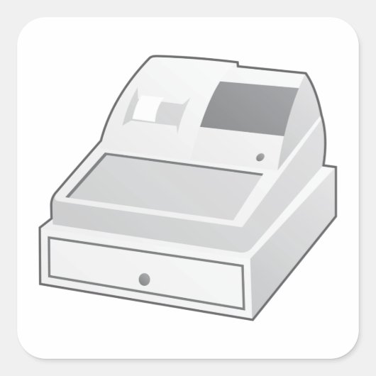 Kasregister Vierkante Sticker (Voorkant)