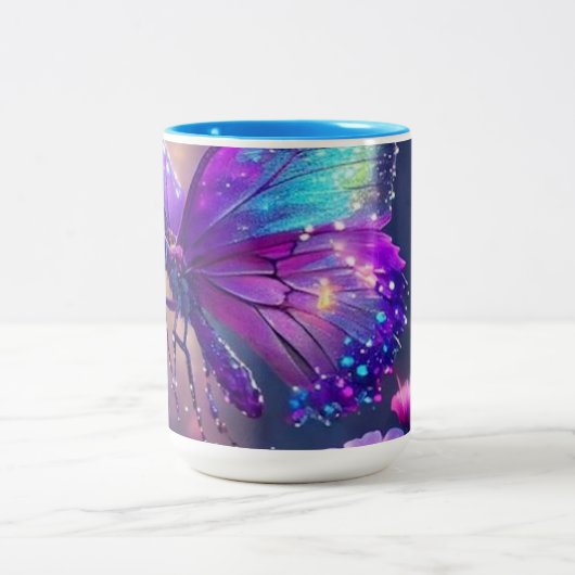 Kassa met mooie paardenvlinder" tweekleurige koffiemok (Center)