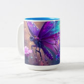 Kassa met mooie paardenvlinder" tweekleurige koffiemok (Voorkant links)