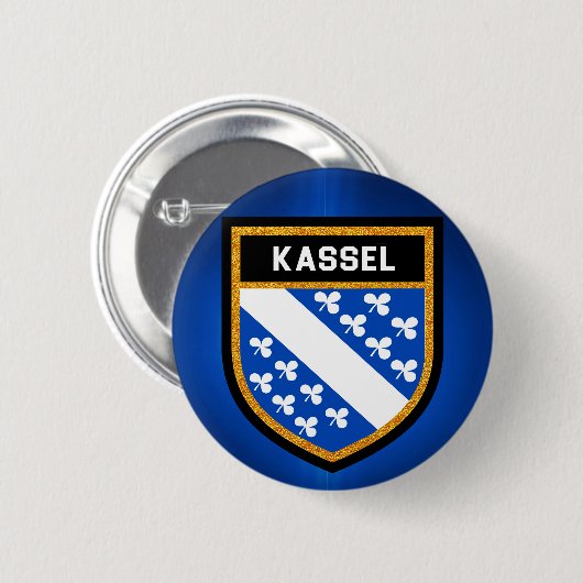 Kassel Flag Ronde Button 5,7 Cm (Voorkant /achterkant)