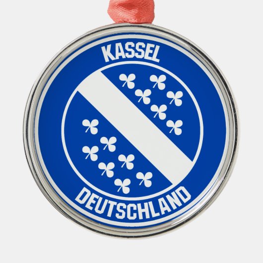 Kassel Round Emblem Metalen Ornament (Voorkant)