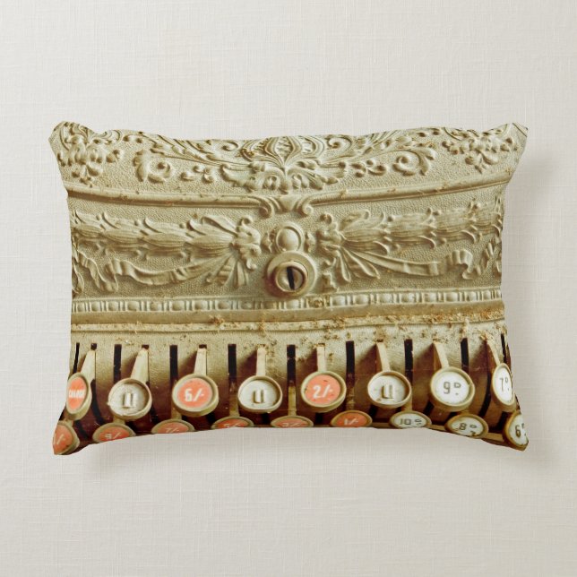  kassenregister, dat onder stof en cobweb valt accent kussen (Voorkant)