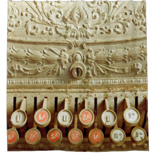  kassenregister, dat onder stof en cobweb valt douchegordijn