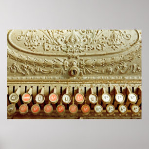  kassenregister, dat onder stof en cobweb valt poster