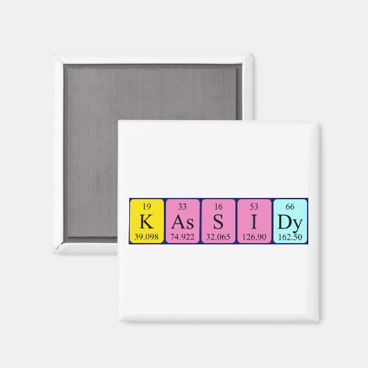 Kassidy periodiek table name magnet (Voorkant / Achterkant)