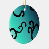 Kassieblauw en zwart gebakken zwijn keramisch ornament (Rechts)