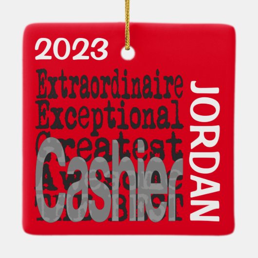 Kassier Buitengewoon DOUANE Keramisch Ornament (Achterkant)