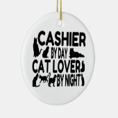 Kassier Cat Lover Keramisch Ornament (Rechts)