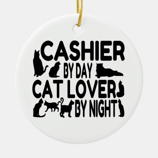 Kassier Cat Lover Keramisch Ornament (Voorkant)