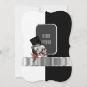 Kassin, trouwerij met zwarte en witte taartschedel kaart (Achterkant)