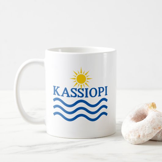 KASSIOPI Corfu Griekenland, Zonnegolven Koffiemok (Met donut)