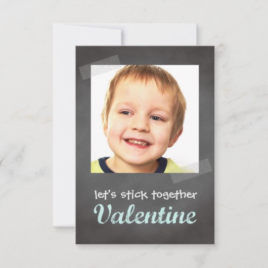 Kassroom valentijn ruilbord fotoblauw kaart (Voorkant)