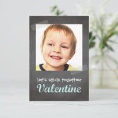 Kassroom valentijn ruilbord fotoblauw kaart (Staand voorkant)