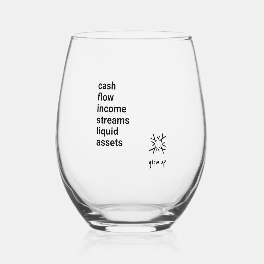 Kasstroom inkomstenstromen liquide activa wijnglas zonder voet (Voorkant)