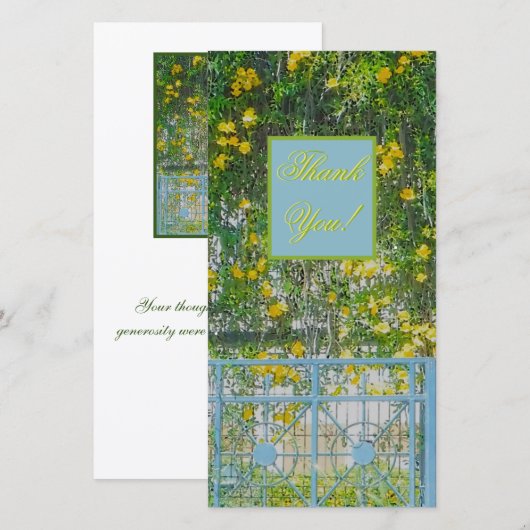 KASSTROOMSTROMEN EN BABY-BLAUWE GATE BEDANKKAART (Voorkant / Achterkant)