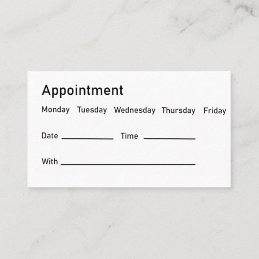 Kassy Appointment Dentist Visitekaartjes (Achterkant)