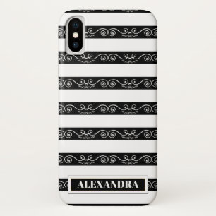 Kassy Black White gestreept Case-Mate iPhone Case