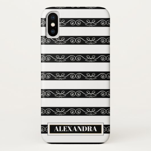 Kassy Black White gestreept Case-Mate iPhone Case (Achterkant)
