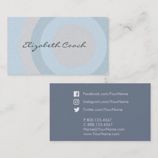 Kassy blauwe cirkels visitekaartje (Voorkant / Achterkant)