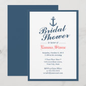 Kassy Blue Border Nautical Anchor Vrijgezellenfees Kaart (Voorkant / Achterkant)