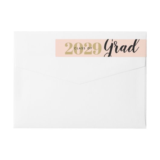 Kassy Blush en Gold Afstuderen Return-adres (Achterkant)