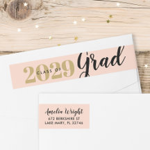 Kassy Blush en Gold Afstuderen Return-adres