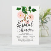 Kassy Blush Rozen Botanisch Vrijgezellenfeest Kaart (Staand voorkant)