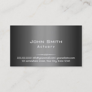 Kassy Dark Gray Metal Actuary Visitekaartje