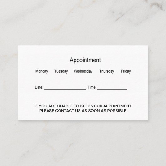 Kassy Ear Nose Throat Doctor Benoeming Visitekaartje (Achterkant)