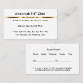 Kassy Ear Nose Throat Doctor Benoeming Visitekaartje (Voorkant / Achterkant)