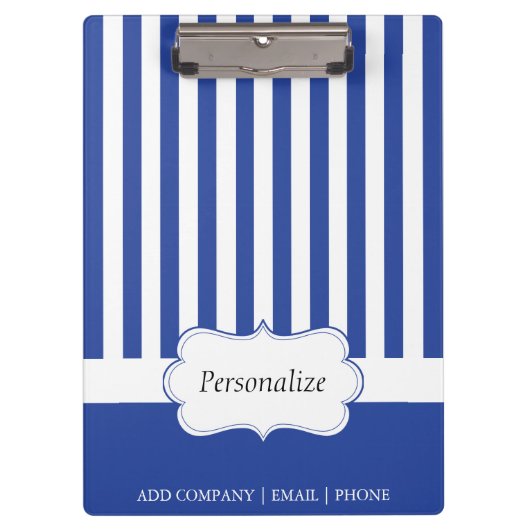 Kassy Electric Blue Stripes | DIY-tekst Klembord (Voorkant)