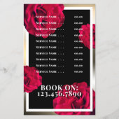 Kassy elegant gouden lijst en roos patroon flyer (Achterkant)