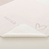 Kassy Elegant Minimale Eenvoudige Blush Pink Heart Sherpa Deken (3/4)