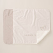 Kassy Elegant Minimale Eenvoudige Blush Pink Heart Sherpa Deken (Voorkant (horizontaal))