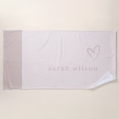 Kassy Elegant Minimale Eenvoudige Blush Pink Heart Strandlaken (Voorkant)