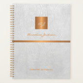 Kassy elegant wit ledergoud, monogrammatisch planner (Voorkant)