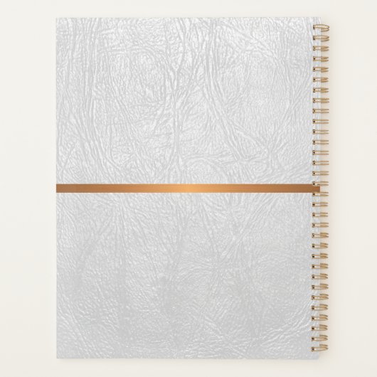 Kassy elegant wit ledergoud, monogrammatisch planner (Achterkant)