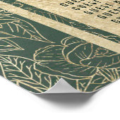 Kassy forest green gold floral Sezing Chart Poster (Hoek)