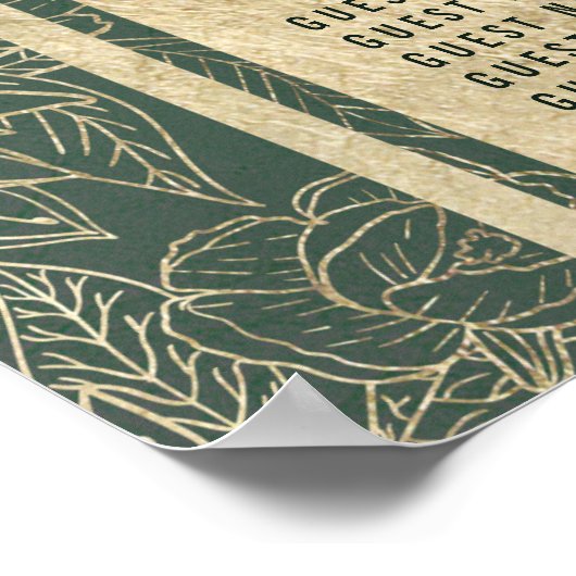 Kassy forest green gold floral Sezing Chart Poster (Hoek)