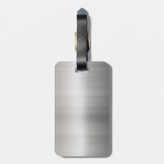 Kassy geborsteld aluminium bagagelabel (Achterkant verticaal)